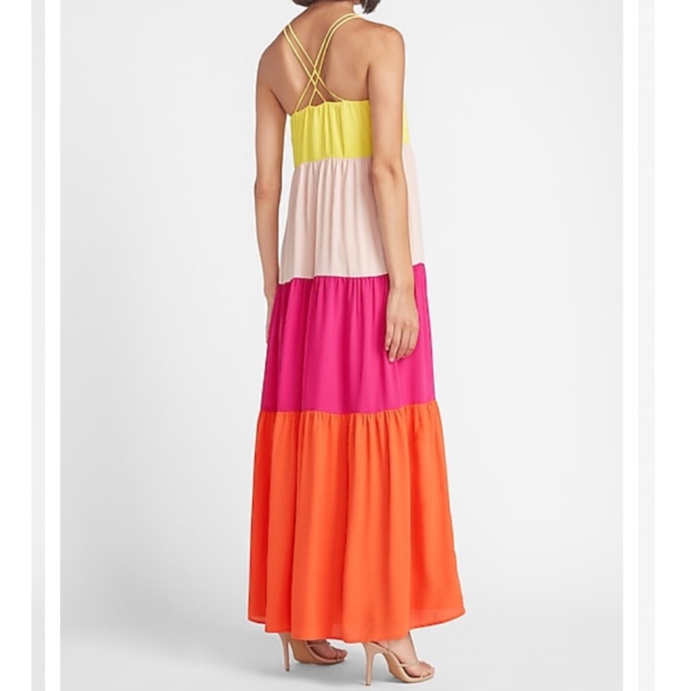 EXPRESS Color Block Maxi Dress - Picture 8 of 8